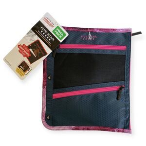 MEAD FIVE STAR Durashield Pen Pencil Pouch for Binder Zippered Blue Pink NEW